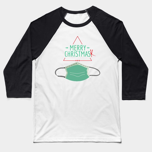 Merry Christmask Funny Christmas Gift Quarantine-Mas Festive Quarantine Costume Baseball T-Shirt by nathalieaynie